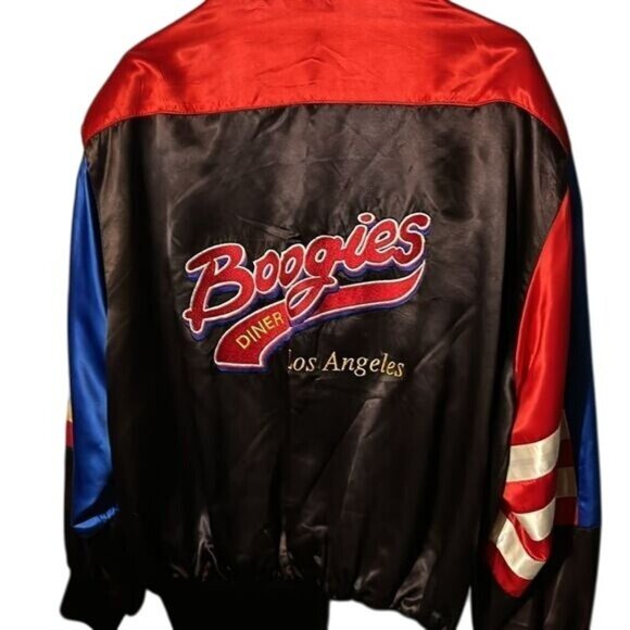 Vtg Boogies Diner Los Angeles Reversible Bomber Jacket L - Picture 2 of 12